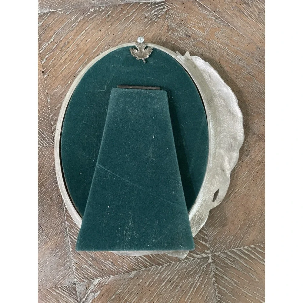 Vtg Robert Hall Originals Pewter Horse Equestrian 5x7 Oval Easel Picture‎ Frame